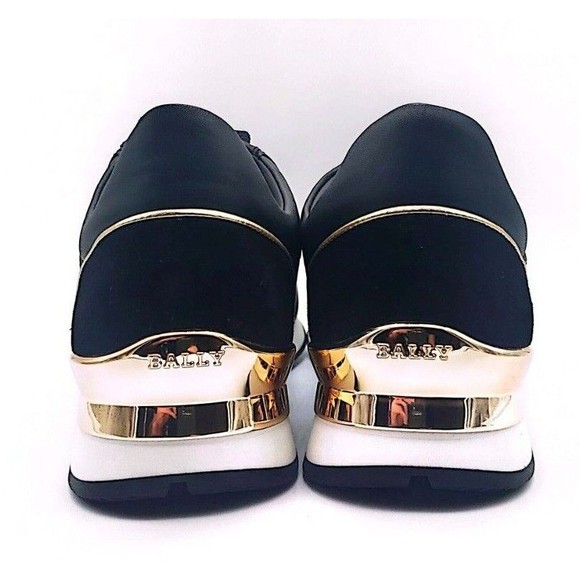 Bally Glenia Lace-Up Sneakers Shoes Calf Embossed Black BNWB Size 9.5 - Picture 12 of 16